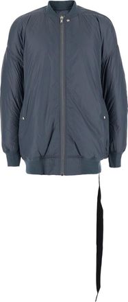 Rick Owens Grey jumbo Flight Bomber Jacket With Strap Detail In Tech Fabric Man