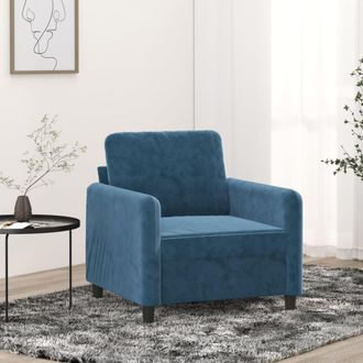 vidaXL Sill&oacute;n De Terciopelo Azul 60 Cm Vidaxl