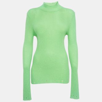 Les R&ecirc;veries Les R&ecirc;veries Acid Green Cashmere Turtleneck Sweater