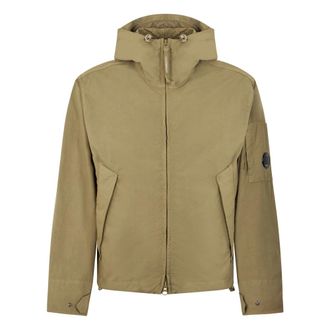 C.P. Company Light Jackets, male, Green, Size: L Twill Jacket with Built-in Vest