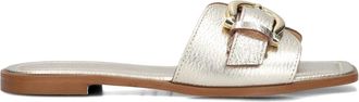 Stefano Lauran Chique Leren Slippers voor Vrouwen - Dames - Sandalen - Geel - 41 EU - Linnen - Schoenen
