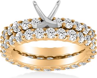 Pompeii3 3ct Diamond Eternity Wedding Engagement Ring Setting Size Selectable