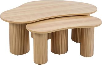 Oviala Mesa de centro nido de melamina beige