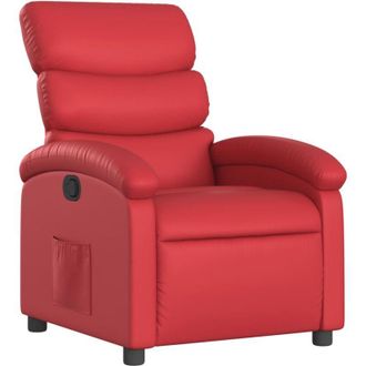 vidaXL Sill&oacute;n Reclinable De Cuero Sint&eacute;tico Rojo Vidaxl