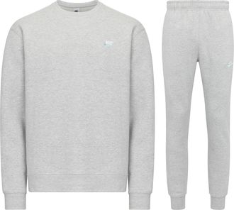 Nike Sportswear Mens Club Fleece Crew Neck Tracksuit Grey Cotton - Size X-Large