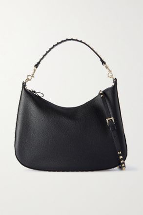 Valentino Garavani Rockstud Medium Textured-leather Shoulder Bag - Black - One size