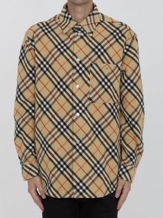 Burberry Geruite wollen shirt