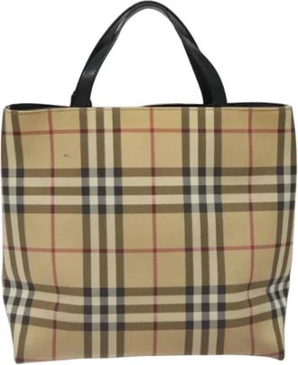 Burberry Tweedehands leren handtassen - Dames - Vintage Shopper - Beige - ONE Size - Leer - Vintage