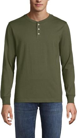 Lands End Super-T Long Sleeve Henley Shirt in River Stone Green at Nordstrom, Size Xx-Large