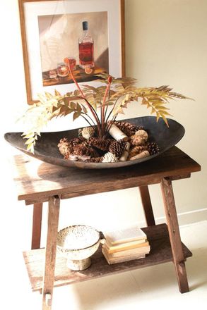 Kalalou Large Oval Iron Bowl