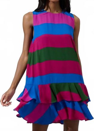 Sugarlips Saige Striped Una Shift Mini Dress In Magenta Multi