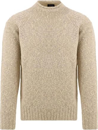 Drumohr Beige Sweater - Heren - Ronde hals truien - Beige - XL - Truien & Vesten