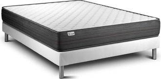 VITALIT Vitalit - Base Tapizada Blanco + Colch&oacute;n Con Espuma Viscoel&aacute;stica 140 X 200