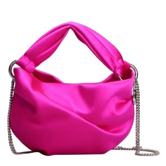 Jimmy Choo London Bonny Pink Satin Top Handle Bag