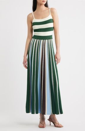 Ronny Kobo Elena Mixed Stripe Sweater Dress in Jungle Combo at Nordstrom, Size X-Small
