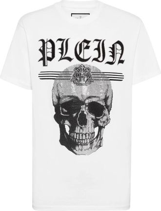 Philipp Plein T-shirt Round Neck SS Tattoo - Heren - T-shirts - Wit - 4XL - Katoen - Tops