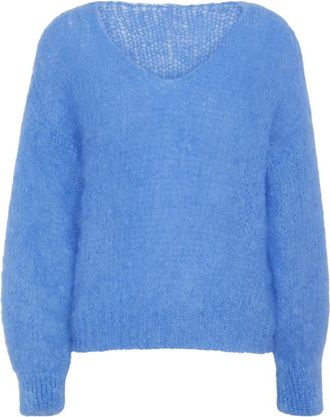 Americandreams V-neck Truien - Dames - Ronde hals truien - Blauw - S - Wol - Truien & Vesten