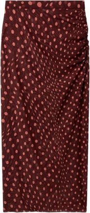 Stella McCartney Polka Dot Lange Rok - Dames - Midirokken - Rood - XS - Rokken