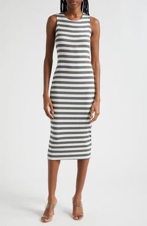 L'agence Stripe Racerback Midi Dress in Marengowh at Nordstrom Rack, Size Xx-Small