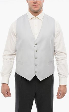 Corneliani 5 Buttons Wool Vest With Jet Pockets size 58