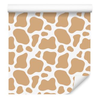 OEM Carta Da Parati Con Macchie Di Mucca Color Oro E Crema, Sfondo Crema Per Soggiorno E Camera Da Letto 50x1000 Cm