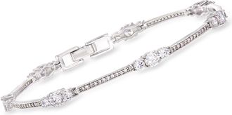 Ross-Simons CZ Station Bracelet in Sterling Silver