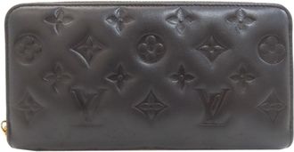 Louis Vuitton Noir Leather Long Wallet (Bi-Fold) (Pre-Owned)