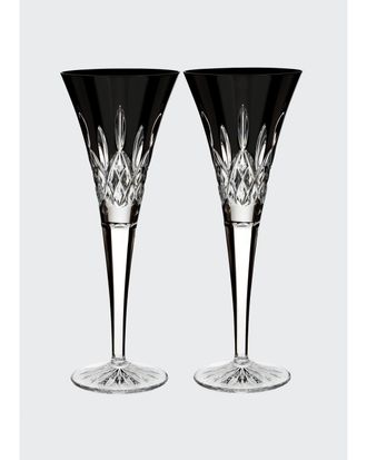 Waterford Lismore Black Flute Glasses, Set of 2
