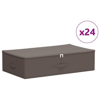 vidaXL Caja De Almacenamiento 24 Pcs Gris 70 X 40 X 18 Cm Vidaxl