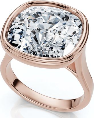 Pompeii3 9mm Cushion Moissanite Bezel Engagement Ring 14k Gold