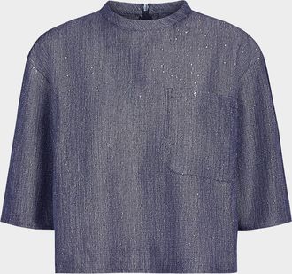 TWP Ex T Sequined Denim Top