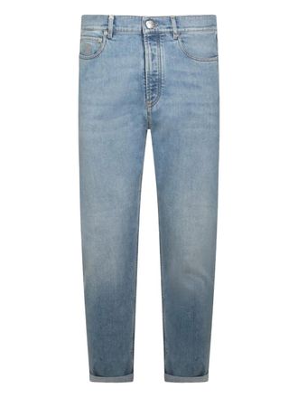 Brunello Cucinelli logo-patch jeans - Blu