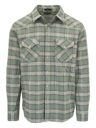 AG - Adriano Goldschmied checked snap-button shirt - Groen