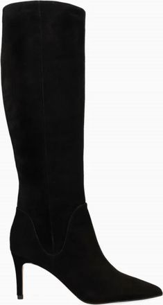 Pelle Moda Womens Lidya Heeled Tall Boots In Black Suede