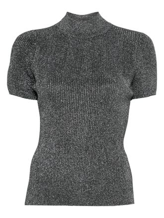 Max Mara Spezie short-sleeve T-shirt - women - Polyamide/Metallic Fibre - M - Black