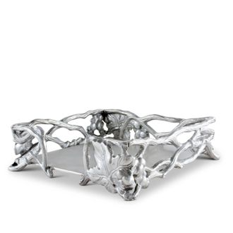 Arthur Court Grape Open Vine Napkin Box In Silver