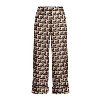 Maliparmi Velvet Prints Trousers - female - MALIPARMI - Wide Trousers - Multicolor - S - Trousers