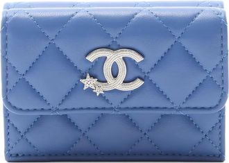 Chanel matelasse trifold lambskin wallet - Blue