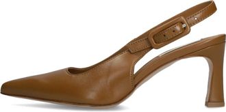 Lina Locchi Slingbacks Au 263 - Dames - Pumps - Bruin - 38 EU - Leer - Schoenen