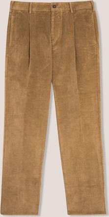 Doppiaa Aantioco Beige Pleated Stretch Cotton-corduroy Trousers