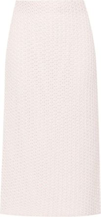 Fabiana Filippi sequin-detail open-knit skirt - women - Cotton/Nylon/Linen/Flax/Polyester/Elastane/Polyester - 42 - Pink