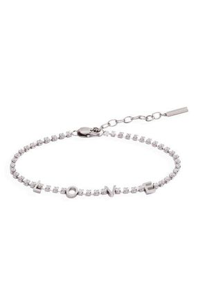 Alex and Ani Love Tennis Bracelet in Silver at Nordstrom