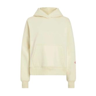 Calvin Klein Back Bold Hoodie - Dames - Hoodies - Beige - M - Katoen - Hoodies & sweatvesten