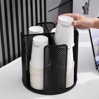 OEM Estante Giratorio Negro Para Almacenamiento - Estante Vers&aacute;til De 360&deg; Para Tazas, Oficina Y Cocina 23,5&times;22 Cm