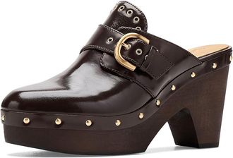 Madewell Finneas Clog - Buckle Womens Shoes Stained Rosewood : 10.5 M, Leather