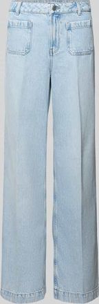 Review Wide Leg Jeans mit aufgesetzten Taschen in Hellblau, Gr&ouml;&szlig;e 24