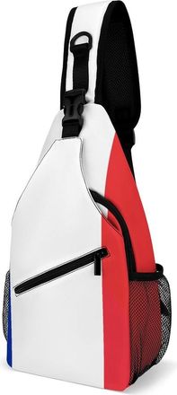 Generic Italy And France Flag Mens Crossbody Chest Sling Bag for Travel Hiking Lightweight Shoulder Bags with Small Side