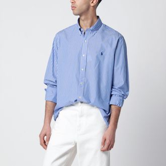 Polo Ralph Lauren Camicia in popeline a righe Custom-Fit bianca/blu