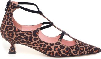 Anna F. Schoenen, Dames, Bruin, 37 1/2 EU, Leer, Puntige T-bar Pomp