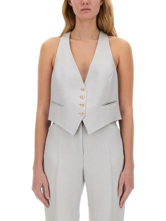 Tom Ford Grey Solid V Neck Top